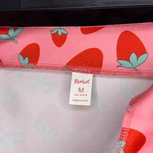 Pink Strawberry Graphic Mini Skirt - Picture 2 of 3